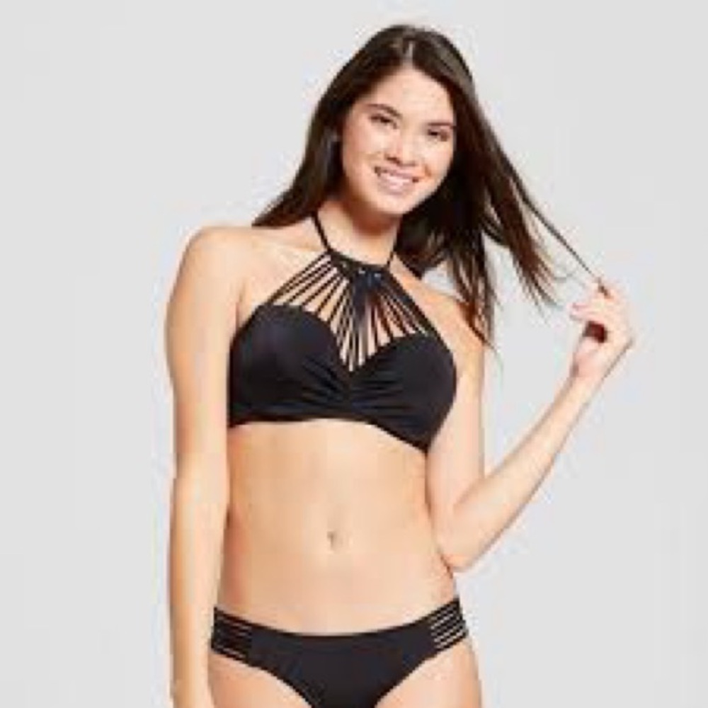 Shade Black Halter Bikini Top 34 DD